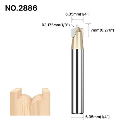 Point Cutting Round Over Bit for Wood End Mill Woodworking Tools