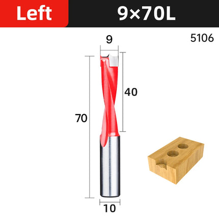 HUHAO 2 Flute Left/Right Forstner Wood Drill Bits 10mm Shank Drill Bits Router Bits Wood Alloy Hole Opener Woodworking Tools