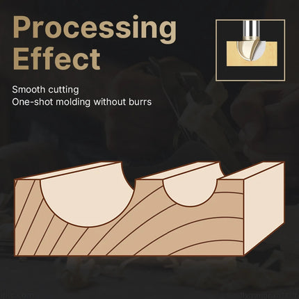 HUHAO 6mm 8mm Shank Ball Nose Milling Cutter For Wood End Mill Round Nose Cove CNC Router Bit Carbide Steel Woodworking Tools