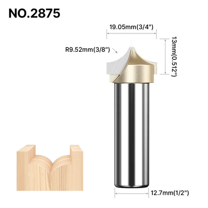 Point Cutting Round Over Bit for Wood End Mill Woodworking Tools