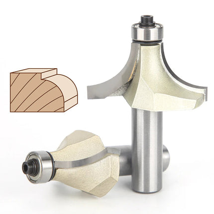 HUHAO 1/4 Shank Corner Round Over Router Bit With Bearing Carbide Steel Milling Cutter For Wood End Mill CNC Woodworking Tools