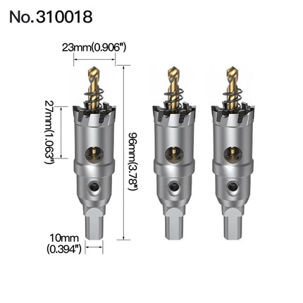 HUHAO 3PCS TCT Hole Saw Drill Bit Alloy Carbide Tipped Hole Cutter With Titanium-Plated Pilot Tools For Metal Stainless Steel