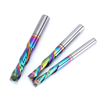 HUHAO 5A 3.175/4/5/6mm Shank Up Down Cut Two Flutes Compression Router Bits Carbide Spiral Milling Cutter For Wood Acrylic