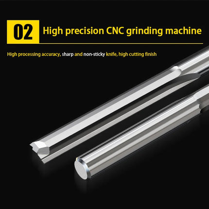 HUHAO Woodworking Tools 3.175/4 /6mm Shank Wood Milling Cutter 2 Flute Carbide End Mill CNC Engraving Bit Straight Slot Cutter