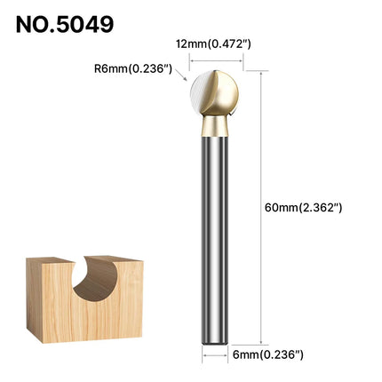 HUHAO 3mm 6mm Shank Ball Nose Round Carving Bit CNC Milling Cutter For Wood Cove End Mill Radius Core Router Bit Carbide Tools