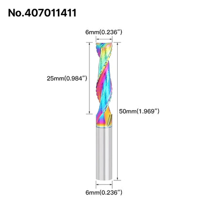 HUHAO Composite Milling Cutter for Wood 2 Flute Spiral Carbide Chip End Mill DLC Coating CNC Router Bit Cutter Chipboard Acrylic