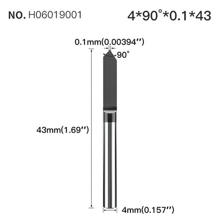 HUHAO 4mm Shank Bottom Carbide Engraving Router Bits for Metal Wood Stainless Steel Titanium Coating Milling Cutter PCB CNC Tool