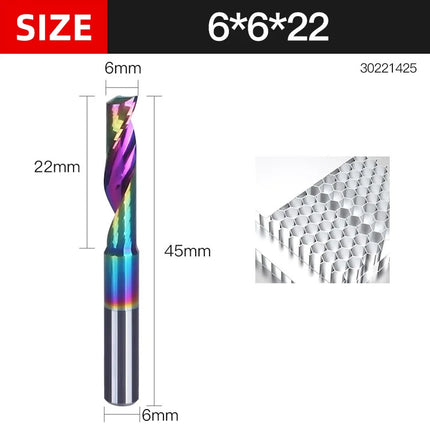 HUHAO 3.175 4 6 8mm Single Flute End Mill HRC70 Aluminum Spiral Router Bit DLC Coating Carbide Steel CNC Solid Milling Cutter