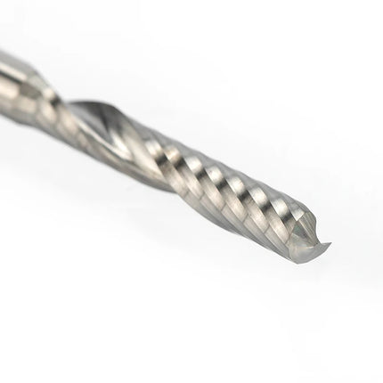 HUHAO 1PCS 3.175mm Shank Single Flute Spiral Milling Cutter Carbide End Mill CNC Router Bit Engraving Cut for Acrylic Wood MDF