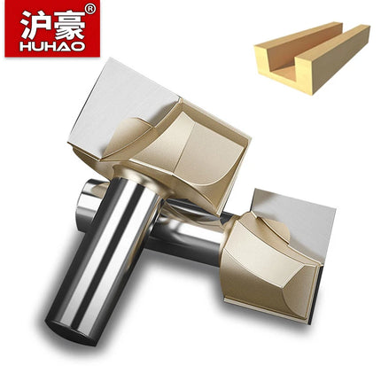 HUHAO Cleaning Bottom Engraving Bit for Wood 1/2 1/4 Shank Straight Router Bit Carbide Milling Cutter Woodworking Bit CNC Tools