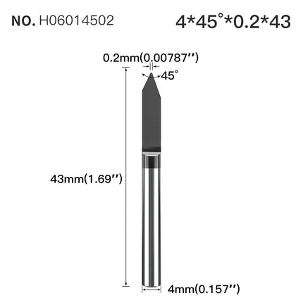 HUHAO 4mm Shank Bottom Carbide Engraving Router Bits for Metal Wood Stainless Steel Titanium Coating Milling Cutter PCB CNC Tool