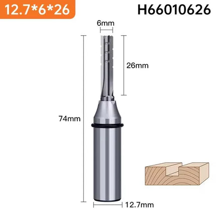 HUHAO 12.7mm Straight Milling Cutter TCT Trimming Slotting Wood CNC Router Bit MDF Engraving Carbide End Mill Woodworking Tool