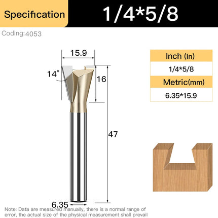 HUHAO 1/4inch 1/2inch Dovetail Joint Router Bit 12.7mm Shank Milling Cutter Carbide Steel Engraving Cutting CNC Tools For Wood
