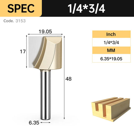 HUHAO Cleaning Bottom Engraving Bit for Wood 1/2 1/4 Shank Straight Router Bit Carbide Milling Cutter Woodworking Bit CNC Tools