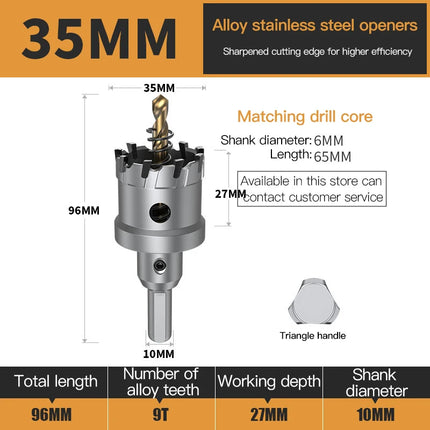 HUHAO 5A TCT Hole Saw Carbide Drill Bit For Metal Alloy Iron Stainless Steel Drilling 12mm-40mm Set Hole Saw Cutter Drilling