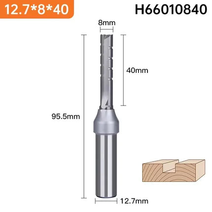 HUHAO 12.7mm Straight Milling Cutter TCT Trimming Slotting Wood CNC Router Bit MDF Engraving Carbide End Mill Woodworking Tool
