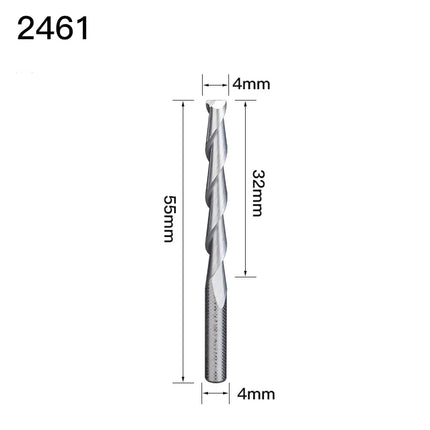 HUHAO 2 Flute 4mm End Mill CNC Carbide Upcut Spiral Router Bit Wood Milling Cutter High Quality Spiral Bit Woodworking Tools