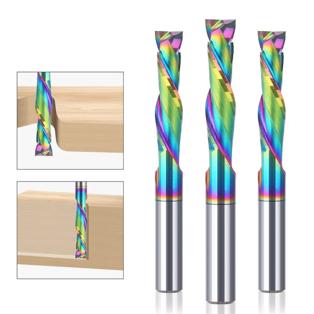 HUHAO 5A 3.175/4/5/6mm Shank Up Down Cut Two Flutes Compression Router Bits Carbide Spiral Milling Cutter For Wood Acrylic