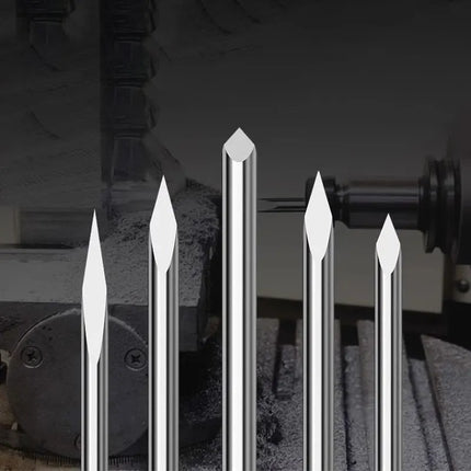 HUHAO 3.175mm Shank 3 Edge Pyramid Engraving Bit 20-90 Degrees Carbide Milling Cutter 0.1 0.2 0.3mm Wood End Mill CNC Router Bit