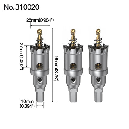 HUHAO 3PCS TCT Hole Saw Drill Bit Alloy Carbide Tipped Hole Cutter With Titanium-Plated Pilot Tools For Metal Stainless Steel