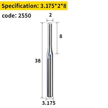 HUHAO Woodworking Tools 3.175/4 /6mm Shank Wood Milling Cutter 2 Flute Carbide End Mill CNC Engraving Bit Straight Slot Cutter