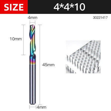 HUHAO 3.175 4 6 8mm Single Flute End Mill HRC70 Aluminum Spiral Router Bit DLC Coating Carbide Steel CNC Solid Milling Cutter