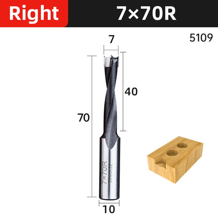 HUHAO 2 Flute Left/Right Forstner Wood Drill Bits 10mm Shank Drill Bits Router Bits Wood Alloy Hole Opener Woodworking Tools