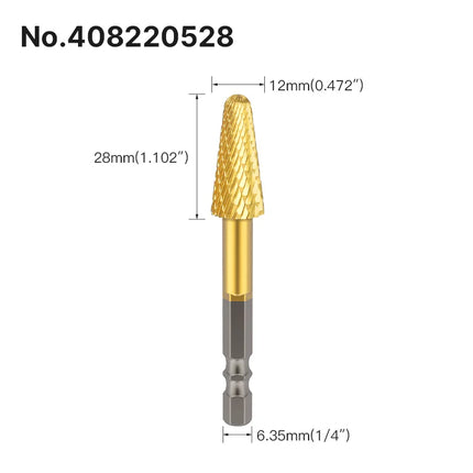 HUHAO Rotary Burrs Rotary File Drill Bit Hexagon Shank Titanium Coating Carbide Steel Electric Screw Alloy CNC Milling Cutter