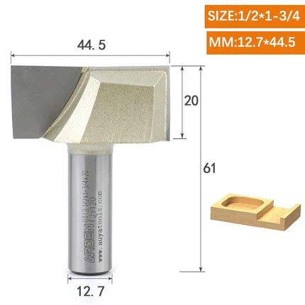 ARDEN Inch Woodworking Flat Bottom 2 Flutes Carbide Bottom Router Bit  Slotting Carving CNC Tool for Plywood MDF Solid wood