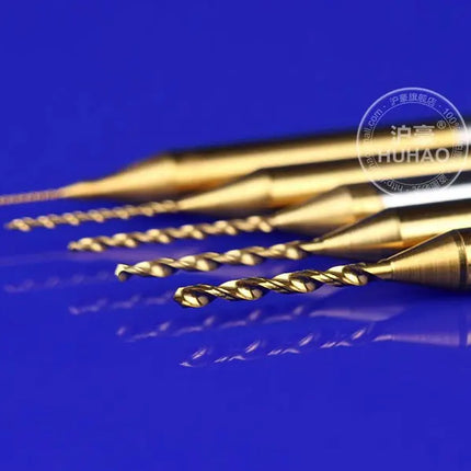 HUHAO 10PCS 1/8 Shank PCB Drill Bit Set 3.175mm PCB Carbide TiN Coated Tools