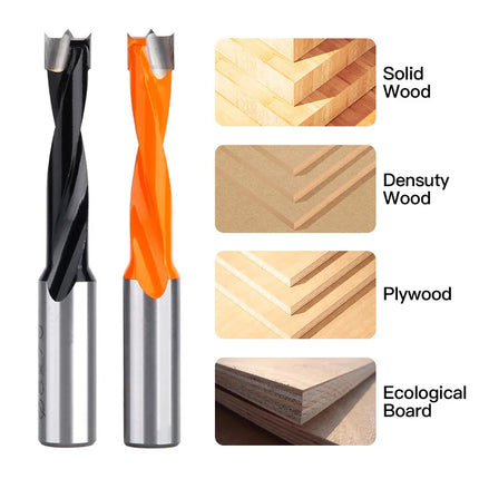 HUHAO 10mm Shank Forstner Wood Drill Bits Alloy Hole Opener Bit 70mm Total Length Router Bit Carbide Row Drill Woodworking Tools