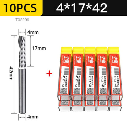 HUHAO 30pcs 3.175mm Right Spiral Milling Cutter ‌Up Cut One Flute Router Bit CNC End Mill Milling Cutter CNC Engraving Bit