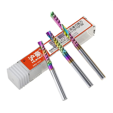 3.175/4/6mm  Shank Single blade spiral milling cutter,HRC60 Carbide  CNC Router Bit aluminium .Plastic. Acrylic trimming knife