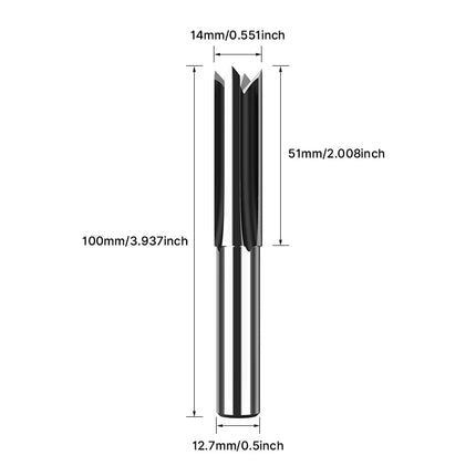 Mortise Chisel Cutter Door Lock Hole Saw Grooving Tool for Precision Joinery 4 Flute Woodworking Router Bit
