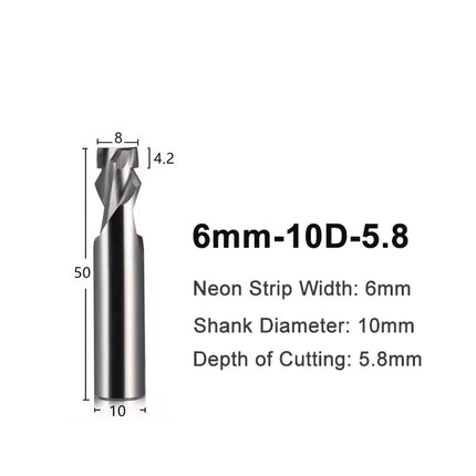 6mm 8mm 12mm Neon Light Stripe Milling Cutter CNC Router Bits LED Neon Bendable End Mill For Led Neon Signmaking