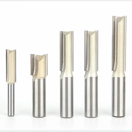 HUHAO 1/4"Shank Straight Router Bit Trimming Cutter Carbide Steel Trimming Machine Milling Cutter Wood Woodworking CNC Tools