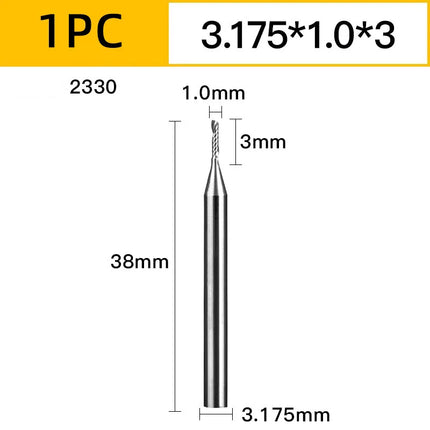 HUHAO 30pcs 3.175mm Right Spiral Milling Cutter ‌Up Cut One Flute Router Bit CNC End Mill Milling Cutter CNC Engraving Bit