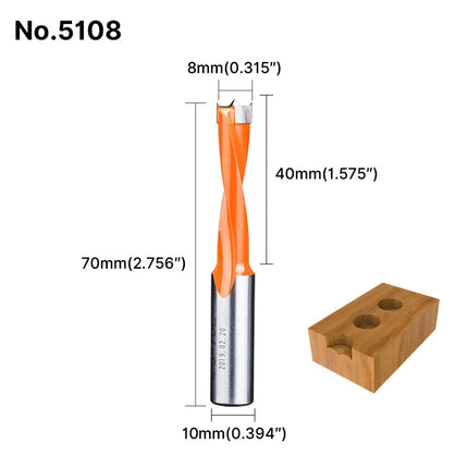 HUHAO 10mm Shank Forstner Wood Drill Bits Alloy Hole Opener Bit 70mm Total Length Router Bit Carbide Row Drill Woodworking Tools