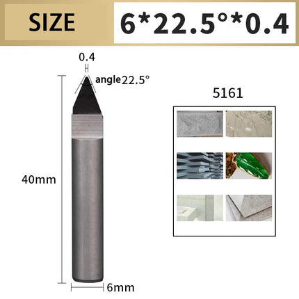 PCD Diamond Engraving Cutter V Shaped End Mill Milling Cutter for Stone Granite Marble Engraving CNC Carving Tool