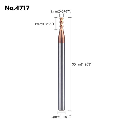 HUHAO 4mm 5mm 6mm 8mm HRC55 Milling Cutter 4 Flutes Flat End Mill CNC Maching Endmills Alloy Coating Carbide Steel CNC Tools