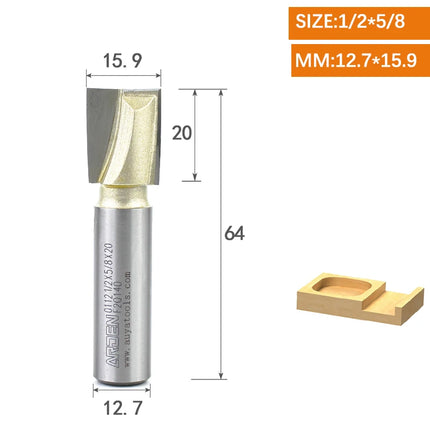 ARDEN Inch Woodworking Flat Bottom 2 Flutes Carbide Bottom Router Bit  Slotting Carving CNC Tool for Plywood MDF Solid wood