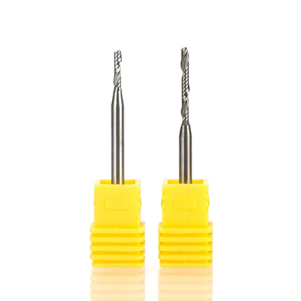 HUHAO 1PCS 3.175mm Shank Single Flute Spiral Milling Cutter Carbide End Mill CNC Router Bit Engraving Cut for Acrylic Wood MDF