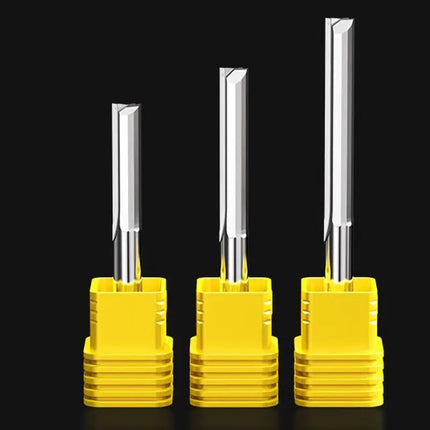 HUHAO Woodworking Tools 3.175/4 /6mm Shank Wood Milling Cutter 2 Flute Carbide End Mill CNC Engraving Bit Straight Slot Cutter