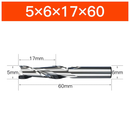 HUHAO HRC65 Milling Cutter HSS M2 End Mill Carbide 2 Flutes Spiral Router Bit CNC Tools for Aluminum Stainless Metal