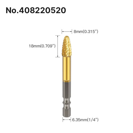 HUHAO Rotary Burrs Rotary File Drill Bit Hexagon Shank Titanium Coating Carbide Steel Electric Screw Alloy CNC Milling Cutter