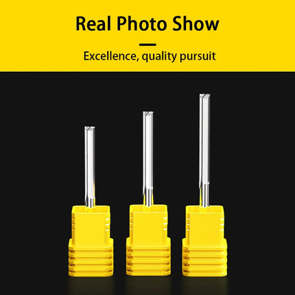 HUHAO Woodworking Tools 3.175/4 /6mm Shank Wood Milling Cutter 2 Flute Carbide End Mill CNC Engraving Bit Straight Slot Cutter