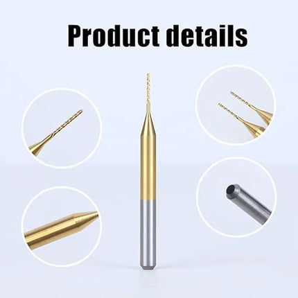 HUHAO 10PCS 1/8 Shank PCB Drill Bit Set 3.175mm PCB Carbide TiN Coated Tools