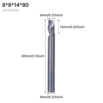 HUHAO 8mm 10mm Shank Milling Cutter Carbide End Mills for Aluminium Metal Single Flute DLC Coated Router Bits Cutting CNC Tools