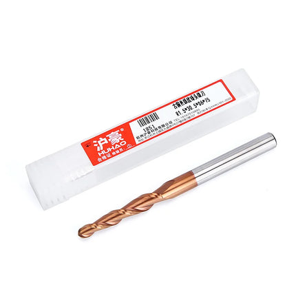 HUHAO 6mm Shank 2 Flutes Carbide Spiral Tapered Ball Nose End Mill HRC55 Router Bit for Metal Wood CNC 2D 3D Carving Bits Tools