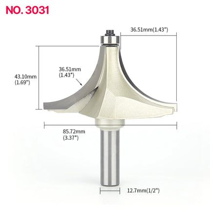 HUHAO 1/4 Shank Corner Round Over Router Bit With Bearing Carbide Steel Milling Cutter For Wood End Mill CNC Woodworking Tools